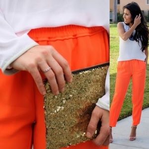 NWT Jcrew orange Matte Crepe Drawstring Pants size 2